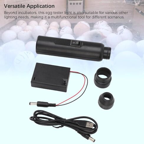 LED Egg Candler, Portable Candling Light Tester Cool Light Incubator Tester Lamp with USB Cable for All Eggs Type Monitor The Development of The Embryo Within Eggs in Saudi Arabia