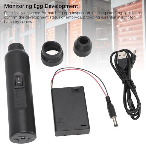 LED Egg Candler, Portable Candling Light Tester Cool Light Incubator Tester Lamp with USB Cable for All Eggs Type Monitor The Development of The Embryo Within Eggs in Saudi Arabia