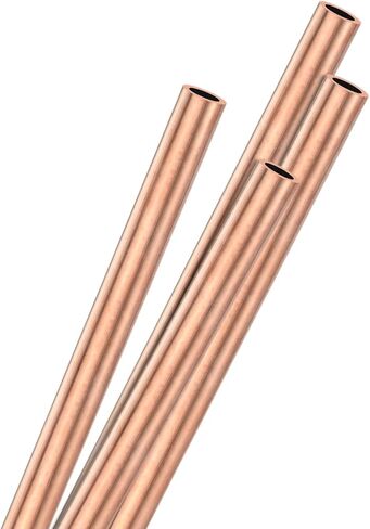 4-Pack 200mm Copper Round Tube, 7mm OD 0.5mm Wall Thickness Copper Seamless Tubing for Construction/Machining/DIY Crafting, Metal Straight Pipe [0.27x0.02x7.87IN] in Saudi Arabia