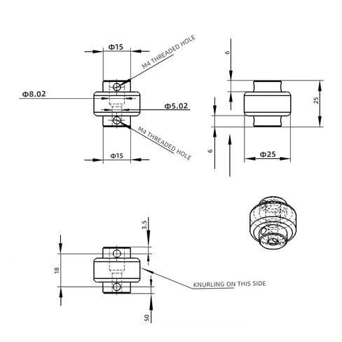 2pcs 5x8mm اقتران صلبة ألومنيوم سبيكة مقرن مقرنة السهول in Kuwait