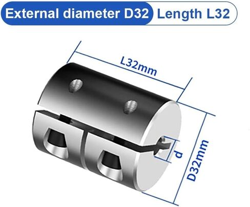 1pc D32 L32 Rigid Torque Motor Connector Coupler CNC Aluminium Universal Joint 3D Printer Cardan Shaft Coupling(13X13mm) in Saudi Arabia