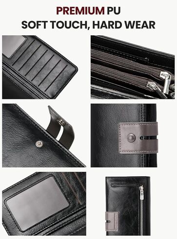 Wallet for Women RFID Blocking Leather Purses Credit Card Holder Ladies Bifold Large Capacity Long Purse in Saudi Arabia