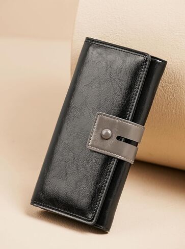 Wallet for Women RFID Blocking Leather Purses Credit Card Holder Ladies Bifold Large Capacity Long Purse in Saudi Arabia