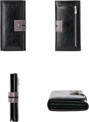 Wallet for Women RFID Blocking Leather Purses Credit Card Holder Ladies Bifold Large Capacity Long Purse in Saudi Arabia