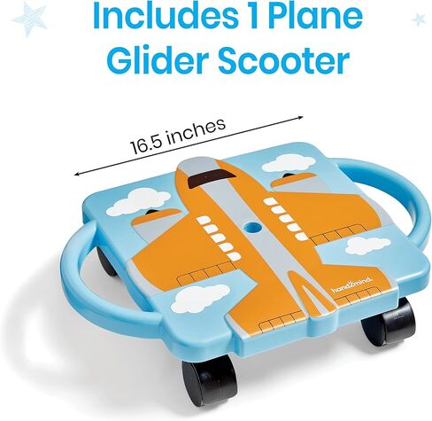hand2mind Orange Plane Glider Scooter Board, Floor Scooter Board, Gross Motor Toys, Kids Exercise & Physical Education Equipment, Playground Toys, Indoor Active Play, Toddler Outdoor Activities in Saudi Arabia