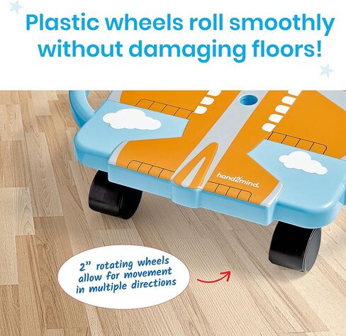 hand2mind Orange Plane Glider Scooter Board, Floor Scooter Board, Gross Motor Toys, Kids Exercise & Physical Education Equipment, Playground Toys, Indoor Active Play, Toddler Outdoor Activities in Saudi Arabia