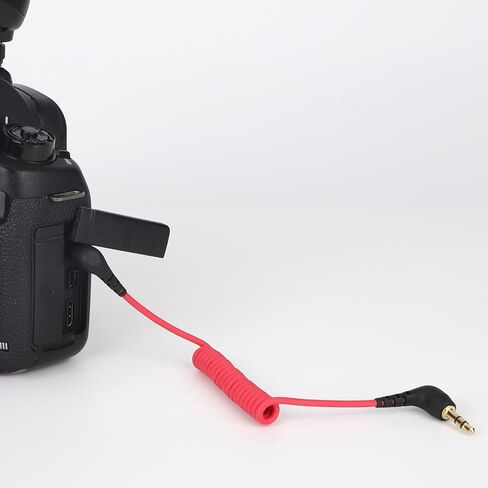 2pcs 3.5mm TRS Microphone Cable, Coiled Male to Male Audio Patch Cord Compatible with DSLR Cameras DJI Mic 2 & Rode Microphone Wireless Pro Adapter Accessories (Red, Black, Gray) in Saudi Arabia