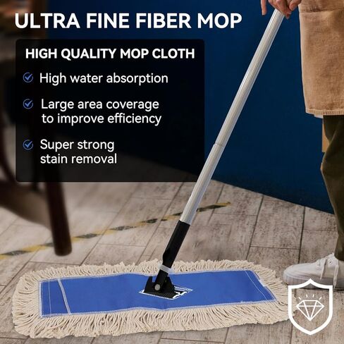 36 بوصة رأس ممسحة رأس الممسحة: عبوات رأس ممسحة غبار الألياف الدقيقة ، استبدال كاسحة الرأس التجاري التجاري التجاري للتجارة الصناعية للوازم الحارس وتنظيف الأرضيات الصلبة ، الأزرق (3 عبوات） in Kuwait