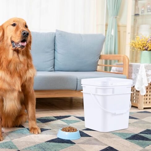 Zopnny 3 Gallon Square Food Grade Bucket Pail with Lid, Multifunctional Industrial Bucket Container for Storing Dry Food Charcoal Camping Fishing (Pack of 4) in Kuwait