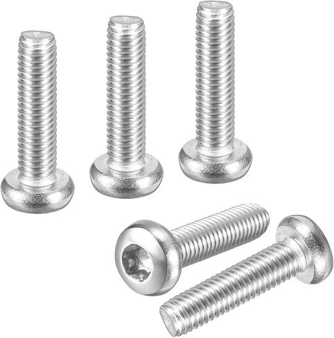 M5x20mm Pan Head Torx Security Screw - 25pack - جيد للآلات - 304 زر الفولاذ المقاوم للصدأ الرأس Torx Bolt Star Drive السحابات - نغمة الفضة in Kuwait
