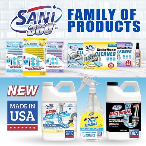 SANI 360 ° CROF POWERNER ، صيغة هلزيم إنزيم ، مزيل العرق ، تسدسك ، الرائحة ، الشحوم ، حثالة الصابون ، توفير المال على السباك in Saudi Arabia
