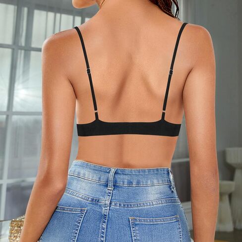 Naimo Women's Sequin Ruffle Crop Top Bralette Bra Rave Dance Tops in Saudi Arabia