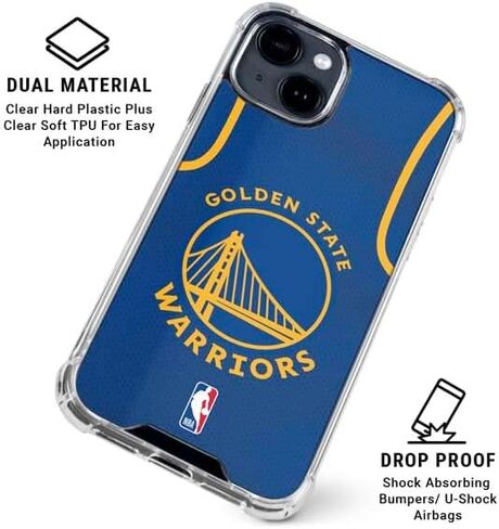 Skinit Clear Phone Case متوافق مع iPhone 15 - تصميم NBA Golden Warriors Jersey Design in Saudi Arabia