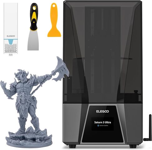 ELEGOO Saturn 4 Ultra 16K Resin 3D Printer, Fast Printing up to 150mm/h, 16K Ultra High Resolution, Automatic Leveling, Smart Mechanical Sensor, AI Camera, Large Printing Size 211.68*118.37*220mm³ in Saudi Arabia
