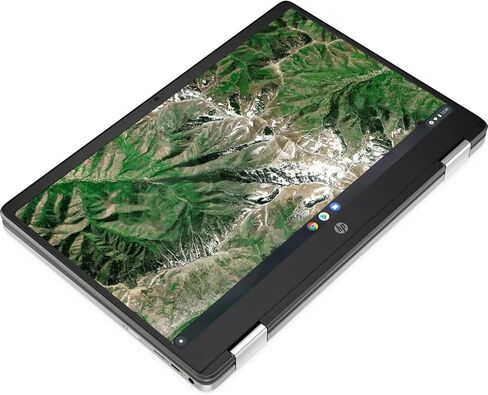 HP Chromebook x360 14-inch HD Touchscreen, 64GB eMMC, Intel Celeron N4020 2-in-1 Laptop (4GB RAM, USB-C, Wi-Fi, Webcam, SD Card Reader, Chrome OS) Silver, 14a-ca0036tg (Renewed) in Kuwait