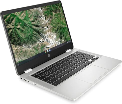 HP Chromebook x360 14-inch HD Touchscreen, 64GB eMMC, Intel Celeron N4020 2-in-1 Laptop (4GB RAM, USB-C, Wi-Fi, Webcam, SD Card Reader, Chrome OS) Silver, 14a-ca0036tg (Renewed) in Kuwait