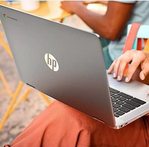 HP Chromebook x360 14-inch HD Touchscreen, 64GB eMMC, Intel Celeron N4020 2-in-1 Laptop (4GB RAM, USB-C, Wi-Fi, Webcam, SD Card Reader, Chrome OS) Silver, 14a-ca0036tg (Renewed) in Kuwait
