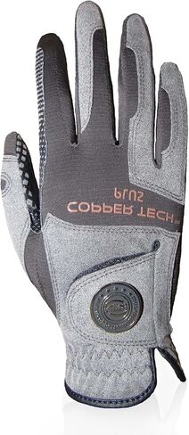 Copper Infused Golf Glove for Men – Charcoal/Grey (Combi) – Single Pack – Compression Fit, Arthritis Relief, Non-Slip Grip – USGA Approved in Kuwait