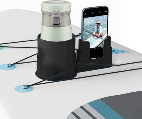 Paddleboard Cup Holder，Non-Tipping Kayak Cup Paddle Board and Stand Up Paddle Board Accessories，2 in 1 Stand Up Paddleboard Drink Holder for Types of Cup Bottle Drink & Phone Holder in Saudi Arabia