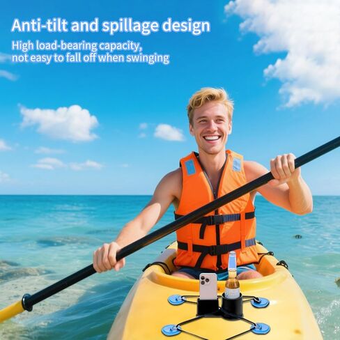 Paddleboard Cup Holder，Non-Tipping Kayak Cup Paddle Board and Stand Up Paddle Board Accessories，2 in 1 Stand Up Paddleboard Drink Holder for Types of Cup Bottle Drink & Phone Holder in Saudi Arabia