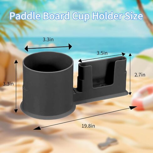 Paddleboard Cup Holder，Non-Tipping Kayak Cup Paddle Board and Stand Up Paddle Board Accessories，2 in 1 Stand Up Paddleboard Drink Holder for Types of Cup Bottle Drink & Phone Holder in Saudi Arabia