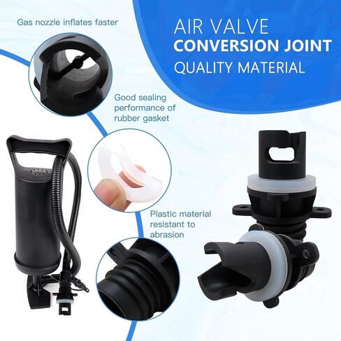 2x Replacement Hose Attachments Compatible for Most Electric Pump, Paddle Board Valve Adapter Set with 3 rubber 0-rings 5.2mm 5.2mm 3.0mm for Kayak electric pump Nozzle in Saudi Arabia
