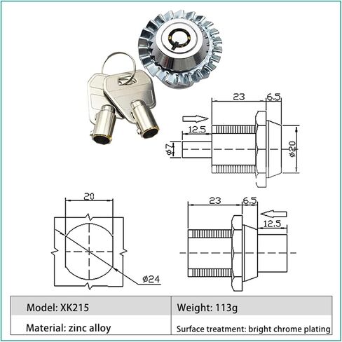 Press Cylinder Locks Door Cabinet Mailbox Padlock Drawer Cupboard Box Lock with 2 Keys for Furniture Hardware 1Pcs in Saudi Arabia