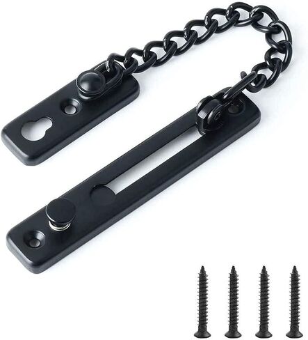 Door Chain Lock,Chain Safe Buckle,Latch Safety Limiter,Metal Door Chain Home Hotel Door Bolt Anti-Theft Door Security Chain Door Lock Anti-Theft Buckle Door Latch Lock Black in Saudi Arabia