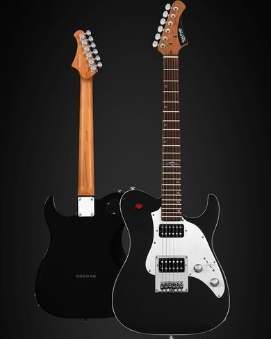 Westcreek TT-50ks غيتار كهربائي صلبة ، جسم الماهوغوني ، رقبة القيقب ، لوحة خشب الورد ، الحنق المستدير ، الجوز العظمي ، 22 الحنق (أسود) in Kuwait