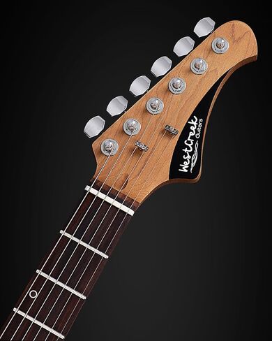 Westcreek TT-50ks غيتار كهربائي صلبة ، جسم الماهوغوني ، رقبة القيقب ، لوحة خشب الورد ، الحنق المستدير ، الجوز العظمي ، 22 الحنق (أسود) in Kuwait