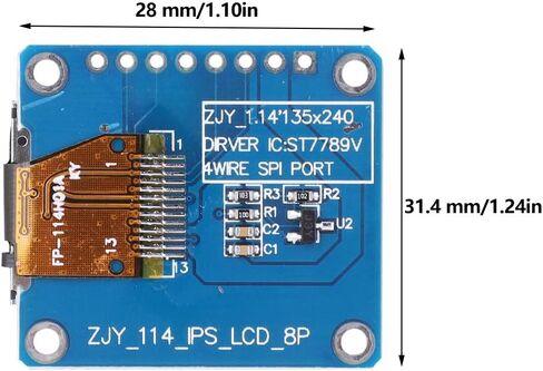 3.3V شاشة TFT ، وحدة الشاشة 1.14in E الصناعية الكهربائية 8Pin ST7789 المكونات الإلكترونية EC IC Display Display 135x240 in Saudi Arabia