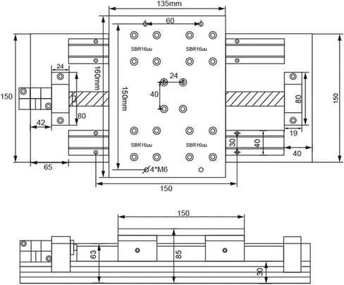 SBR16 مرحلة الانزلاق 100-1200mm السكتة الدماغية SFU1605 SFU1610 برغي الكرة XYZ AXIS CNC TABLE 1PCS (SFU1610 لـ NEMA23،1100 مم) in Saudi Arabia