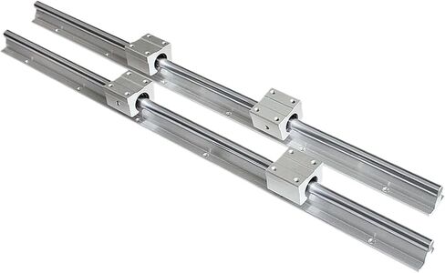 2Pcs SBR25 Linear Rail Guide 400 500 600 800 1000 1200 1500mm + 4pcs SBR25UU Linear Bearing Block Linear Rail Set CNC Part(400mm) in Saudi Arabia