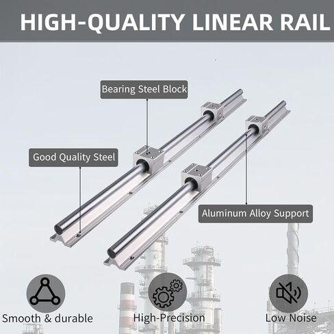 2Pcs SBR25 Linear Rail Guide 400 500 600 800 1000 1200 1500mm + 4pcs SBR25UU Linear Bearing Block Linear Rail Set CNC Part(400mm) in Saudi Arabia