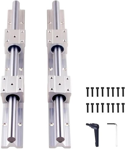 2Pcs SBR25 Linear Rail Guide 400 500 600 800 1000 1200 1500mm + 4pcs SBR25UU Linear Bearing Block Linear Rail Set CNC Part(400mm) in Saudi Arabia