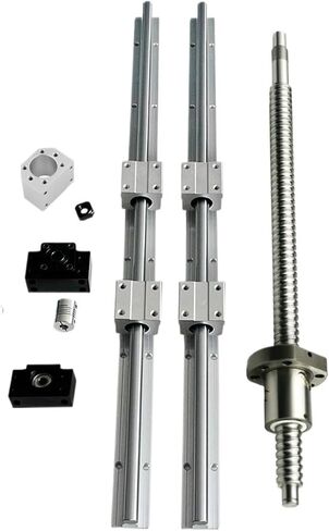 SFU1605 Ball Screw 300 Mm +BKBF12 End Support Block+1605 Nut Housing + 4PCS SBR16 Linear Rail Support +SBR16UU for XYZ CNC Parts(1605-850 SBR16-800) in Saudi Arabia