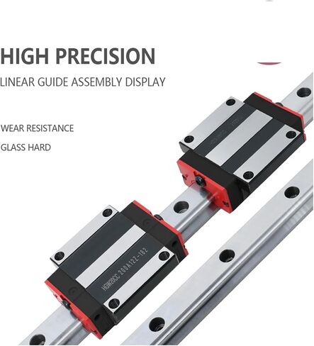Linear Guides 2 Pcs HGR20 1000-2000mm Linear Rails + 4 Pcs HGH20CA / HGW20CC Carriages for CNC Router 3D Printer(2 Rails 4 HGH20CA,1500mm) in Saudi Arabia