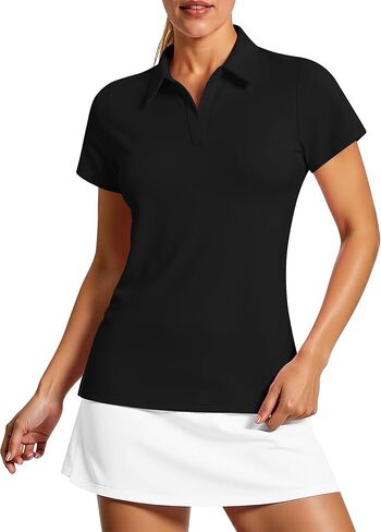 Stelle Women's V Neck Golf Polo Shirts UPF 50+ Short Sleeve Tennis Shirt Collared Workout Tops Quick Dry in Kuwait