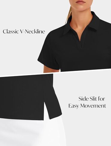 Stelle Women's V Neck Golf Polo Shirts UPF 50+ Short Sleeve Tennis Shirt Collared Workout Tops Quick Dry in Kuwait