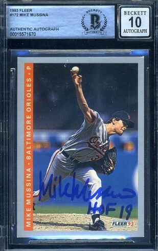 مايك موسينا جوهر النعناع 10 بيكيت باس وقع 1993 فاير توقيعه - بطاقات موقعة للبيسبول in Kuwait