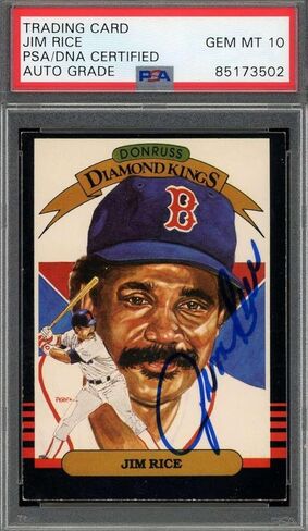 Jim Rice Gem Mint 10 PSA DNA توقيع 1986 Donruss Diamond Courgolar in Saudi Arabia