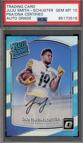 Juju Smith -Schuster Gem Mint 10 PSA DNA توقيع 2017 Panini Donruss Optic Rookie - بطاقات صاعد موقعة لكرة القدم in Saudi Arabia