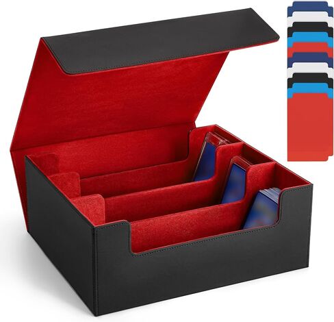 Card Storage Box For Trading Cards,1800+ MTG Deck Box With 10 Dividers,6 Stoppers,4 Supporters,Leather Magnetic Closure Card Boxes Fits For Magnetic Cards Holder,Toploaders,YuGiOh,TCG in Saudi Arabia