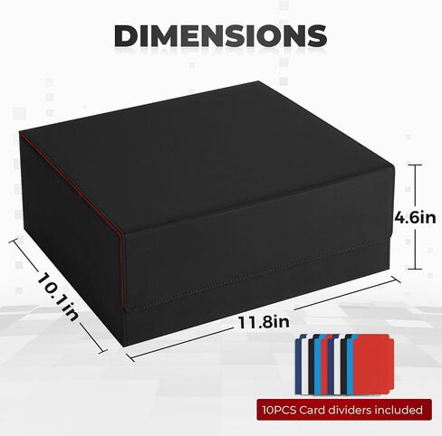 Card Storage Box For Trading Cards,1800+ MTG Deck Box With 10 Dividers,6 Stoppers,4 Supporters,Leather Magnetic Closure Card Boxes Fits For Magnetic Cards Holder,Toploaders,YuGiOh,TCG in Saudi Arabia