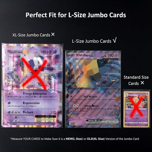 Jumbo Card Sleeves Size L -5.4'' x 7.4'', 100 Micron Exact Fit Sleeves for Jumbo Cards L (100 Pack) in Kuwait