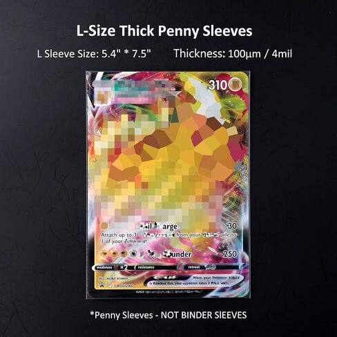 Jumbo Card Sleeves Size L -5.4'' x 7.4'', 100 Micron Exact Fit Sleeves for Jumbo Cards L (100 Pack) in Kuwait