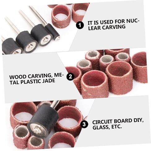 didiseaon 20pcs ورقة الصنفرة المعدنية مجموعة الصنفرة حلقة الرملي الرأس الرأس المطاط in Kuwait