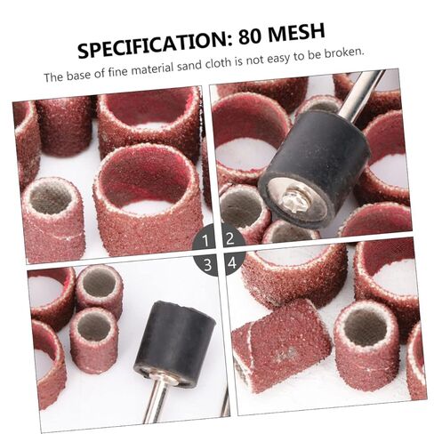 didiseaon 20pcs ورقة الصنفرة المعدنية مجموعة الصنفرة حلقة الرملي الرأس الرأس المطاط in Kuwait