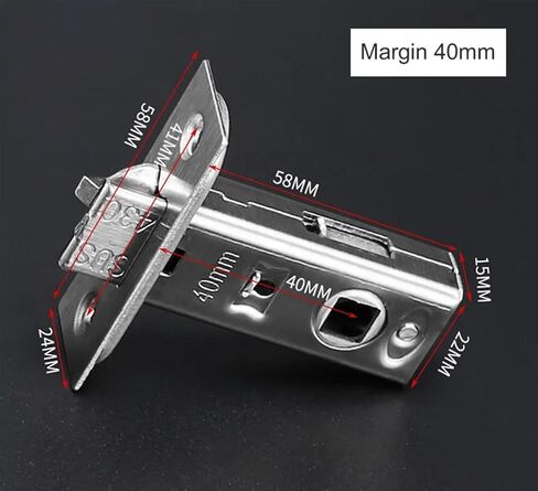 Stainless Steel Single Tongue Lock Body Three-Bolt Bolt Silent Margin 35/40/45/50mm 1Pcs(40mm) in Kuwait