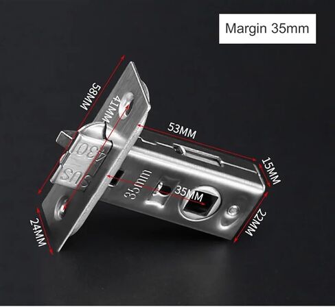 Stainless Steel Single Tongue Lock Body Three-Bolt Bolt Silent Margin 35/40/45/50mm 1Pcs(40mm) in Kuwait